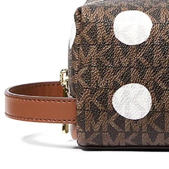 Michael Kors Brown and White Polka Dot Wristlet - Picture 5 of 6